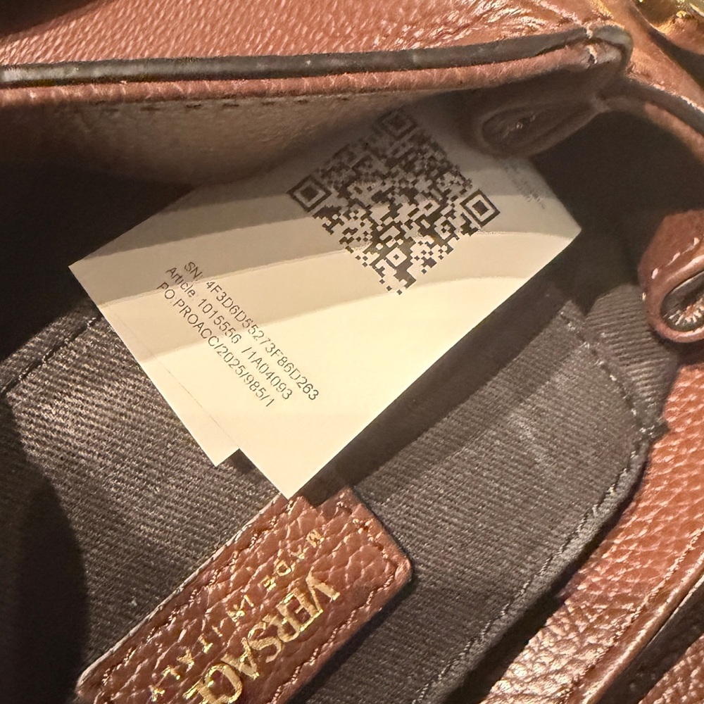 Versace Brown Virtus Tote Bag Leather NWT - Picture 10 of 10